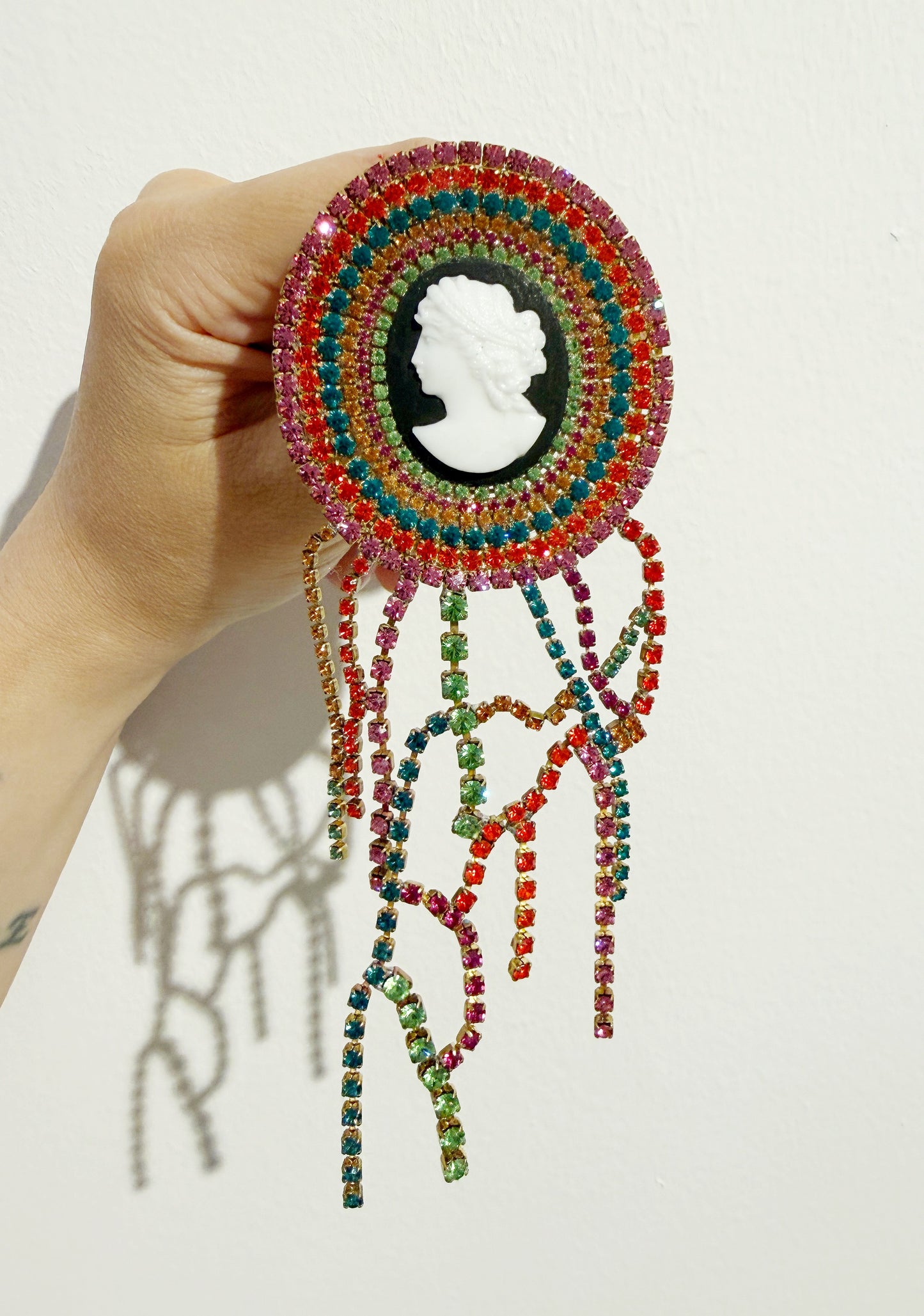 Colossal cameo jellyfish brooch
