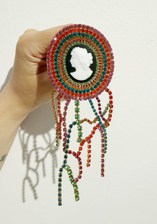 Colossal cameo jellyfish brooch
