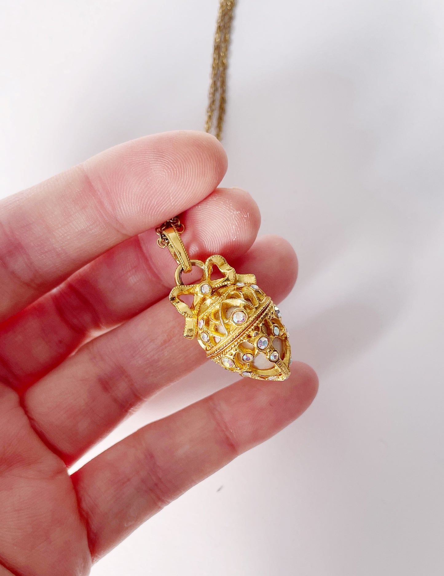 Vintage Fabergé egg necklace