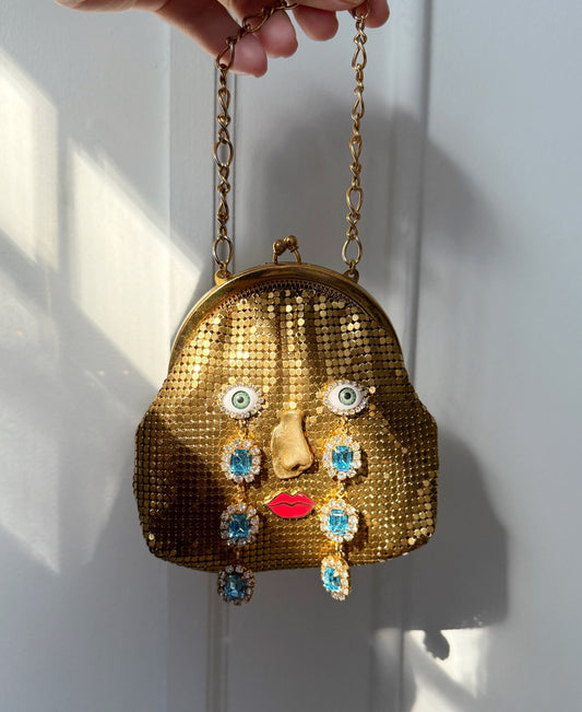 Ode to the master crybaby gold mesh purse