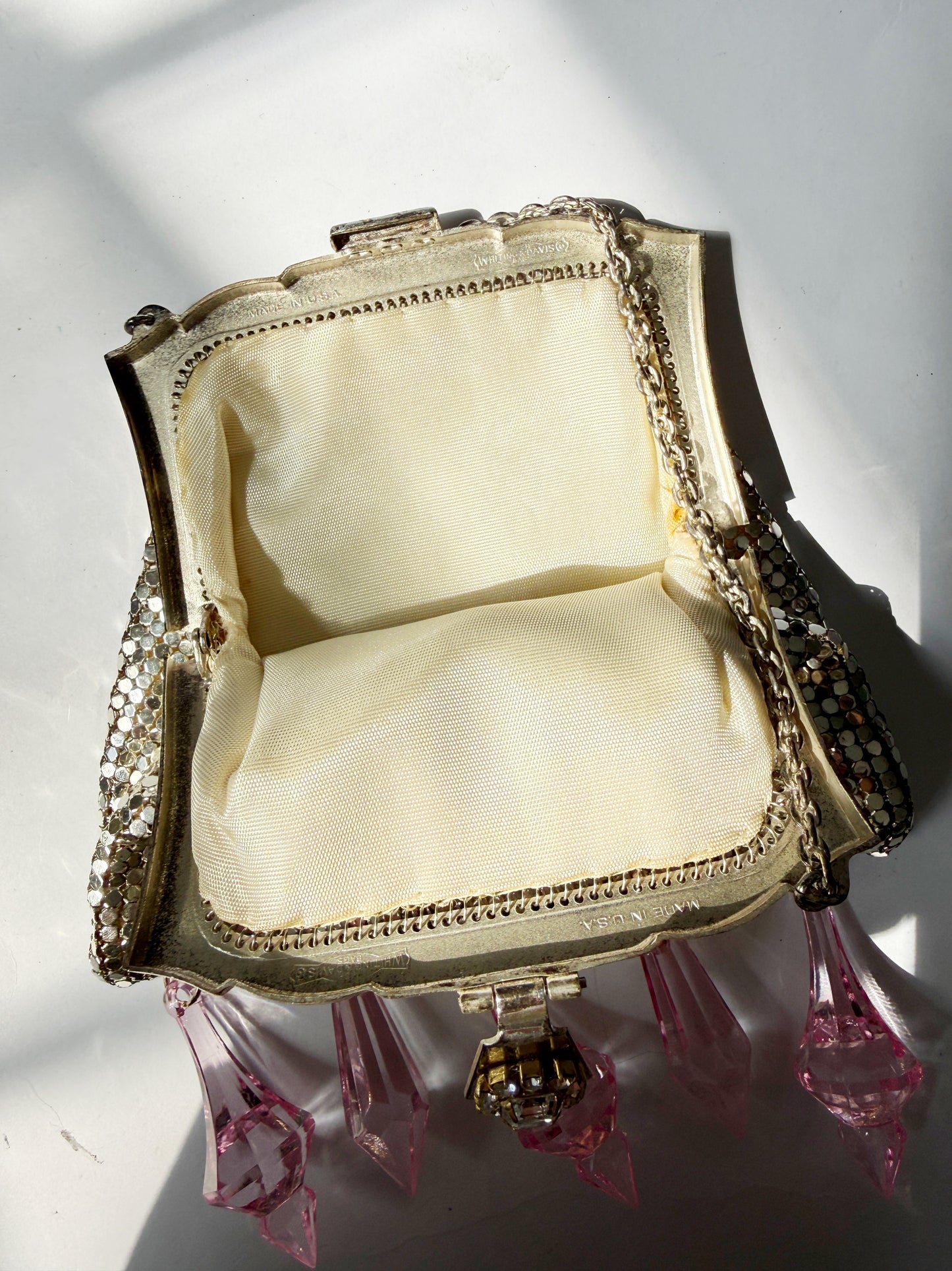 Ode to the master crybaby silver mesh purse