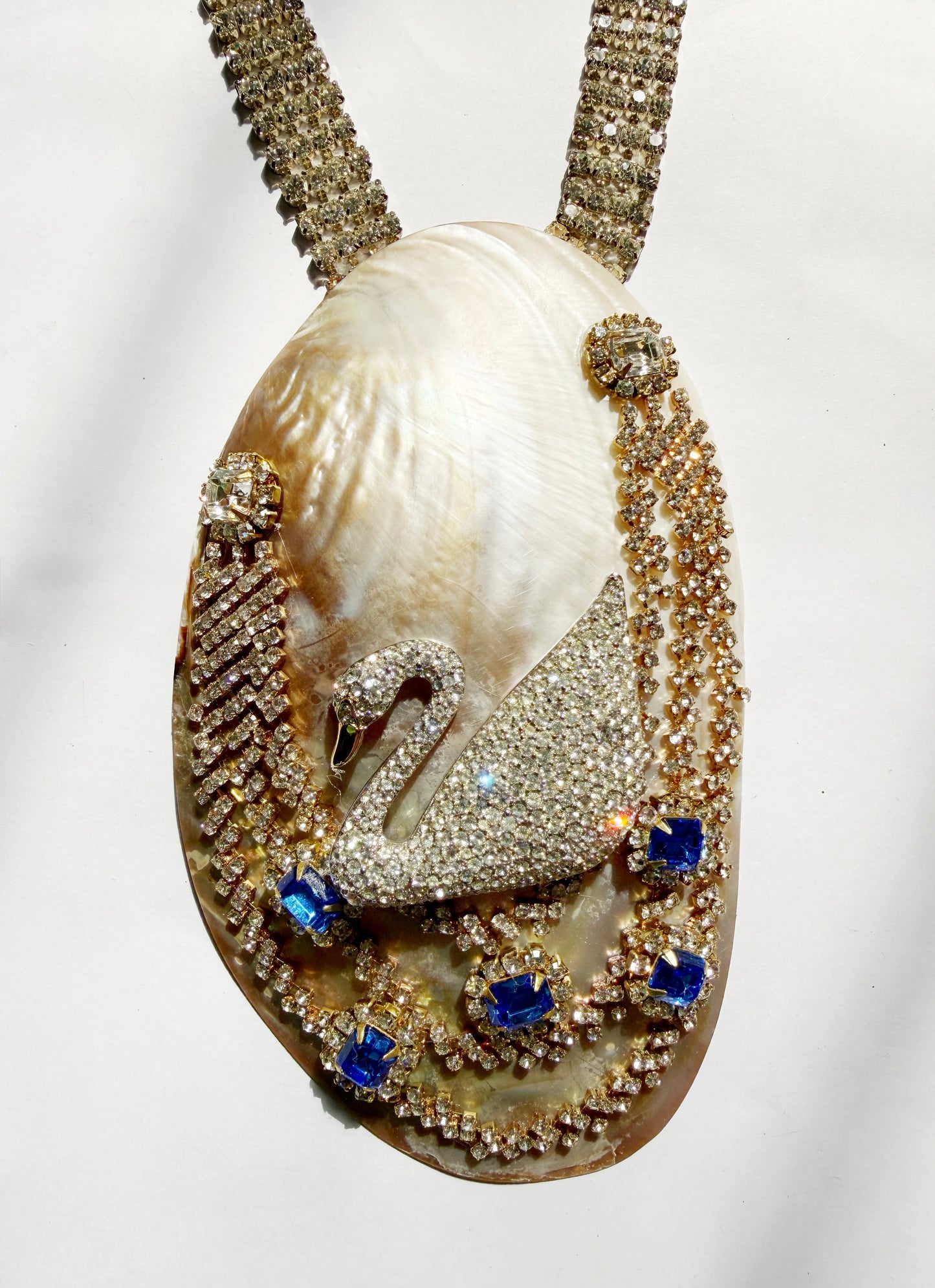 Swan lake shell statement necklace