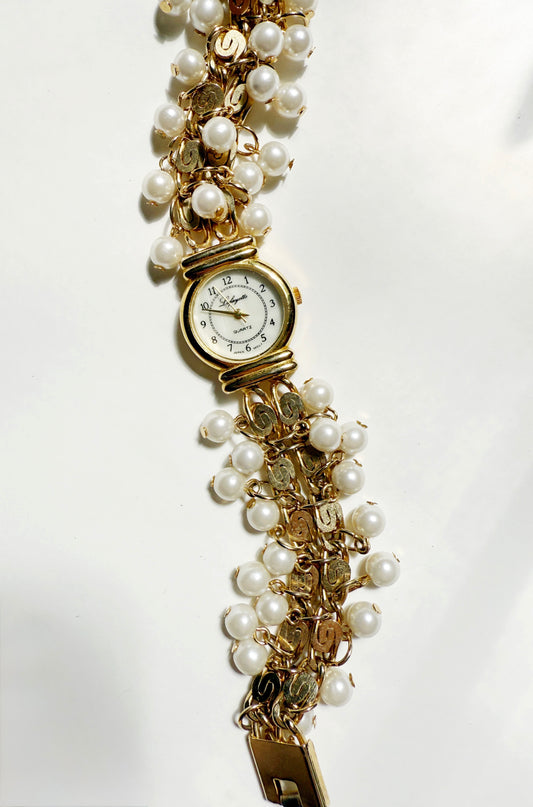 Vintage pearl chain watch