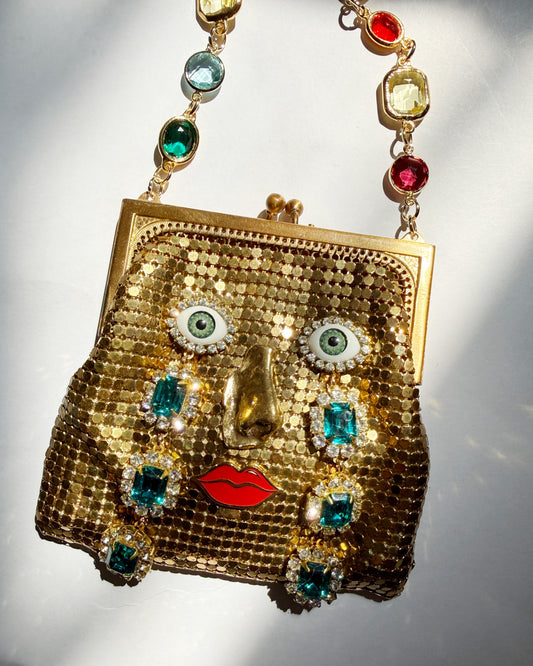 Ode to the master mini mesh purse necklace