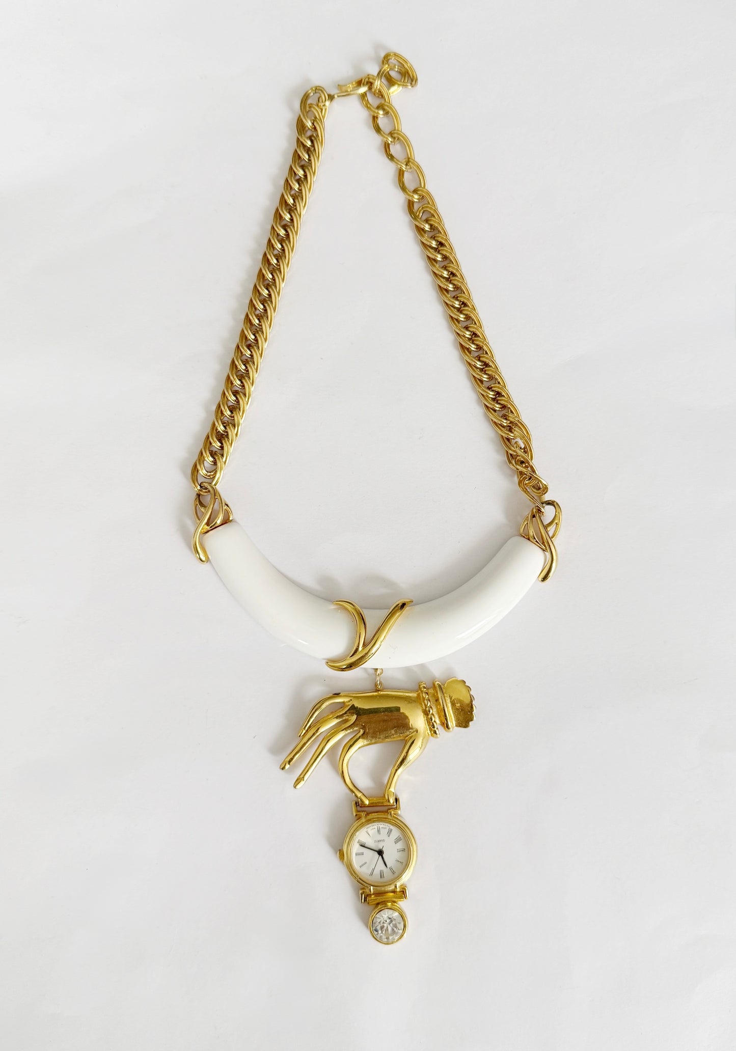 Watch hand choker necklace