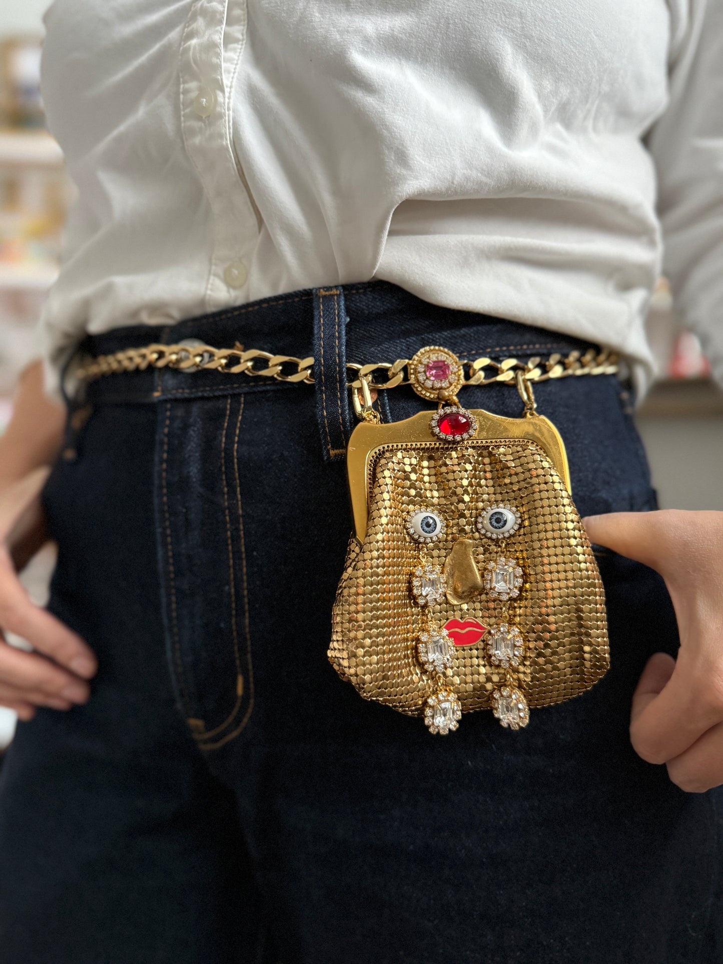 Ode to the master crybaby mini mesh purse belt