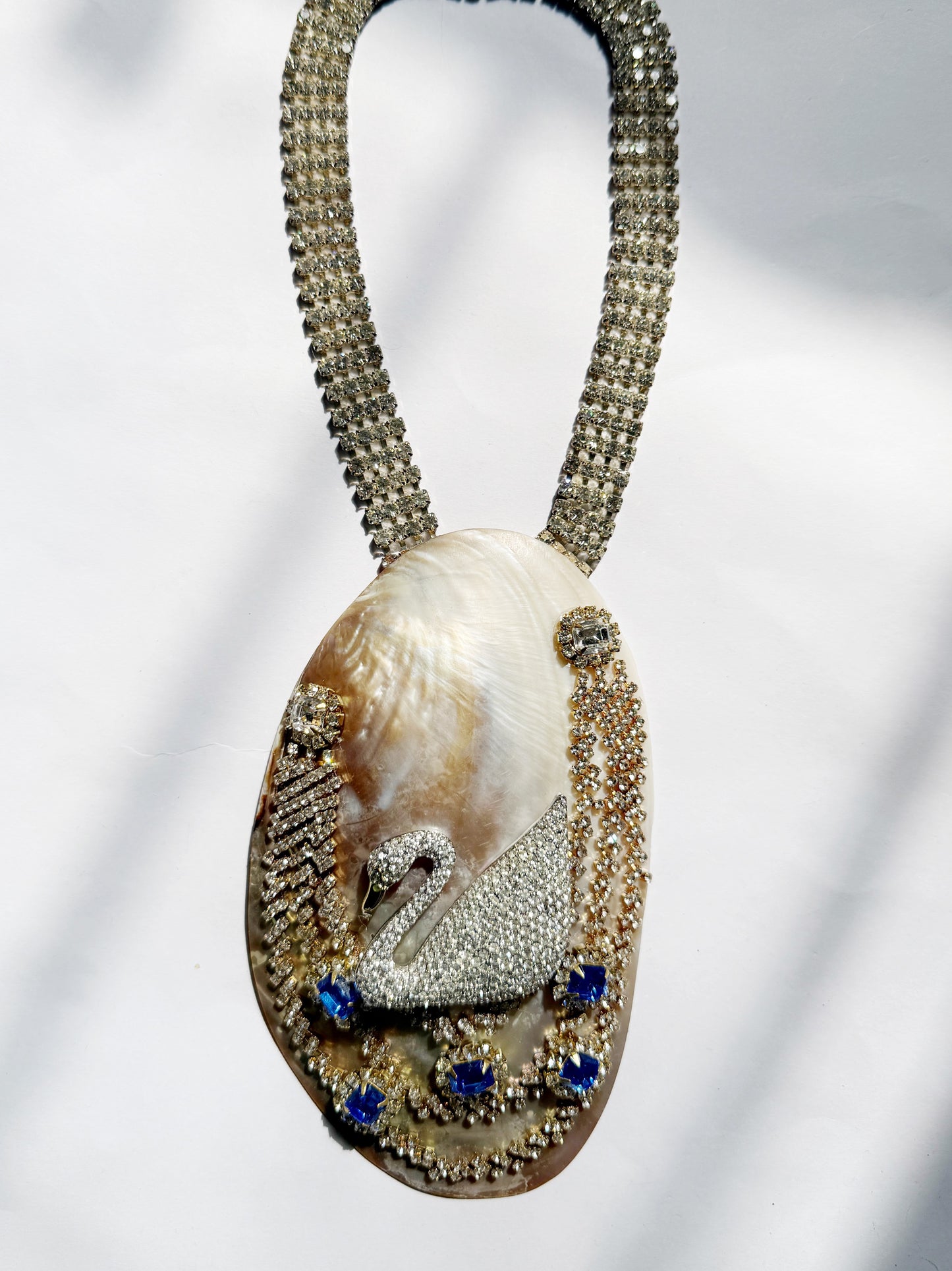 Swan lake shell statement necklace