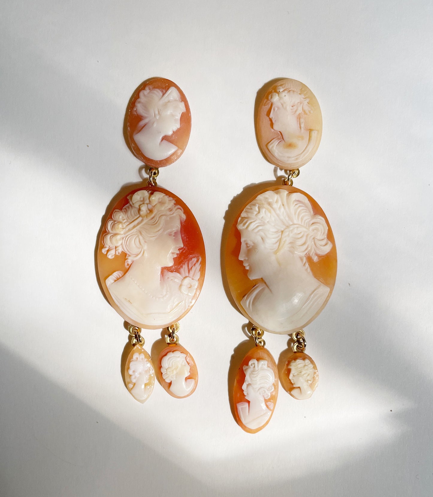 Charming shell cameo earrings