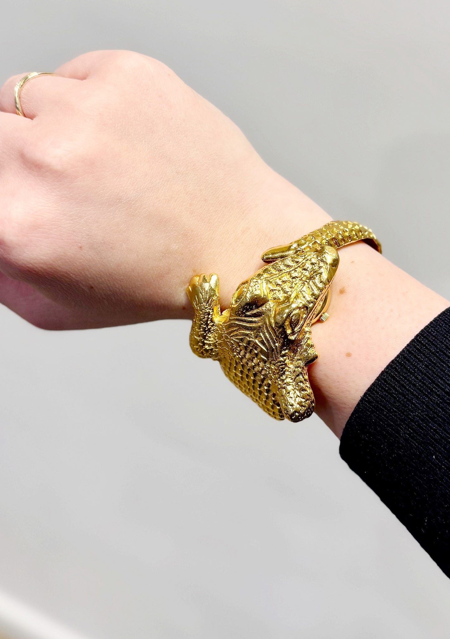 Vintage alligator watch bracelet