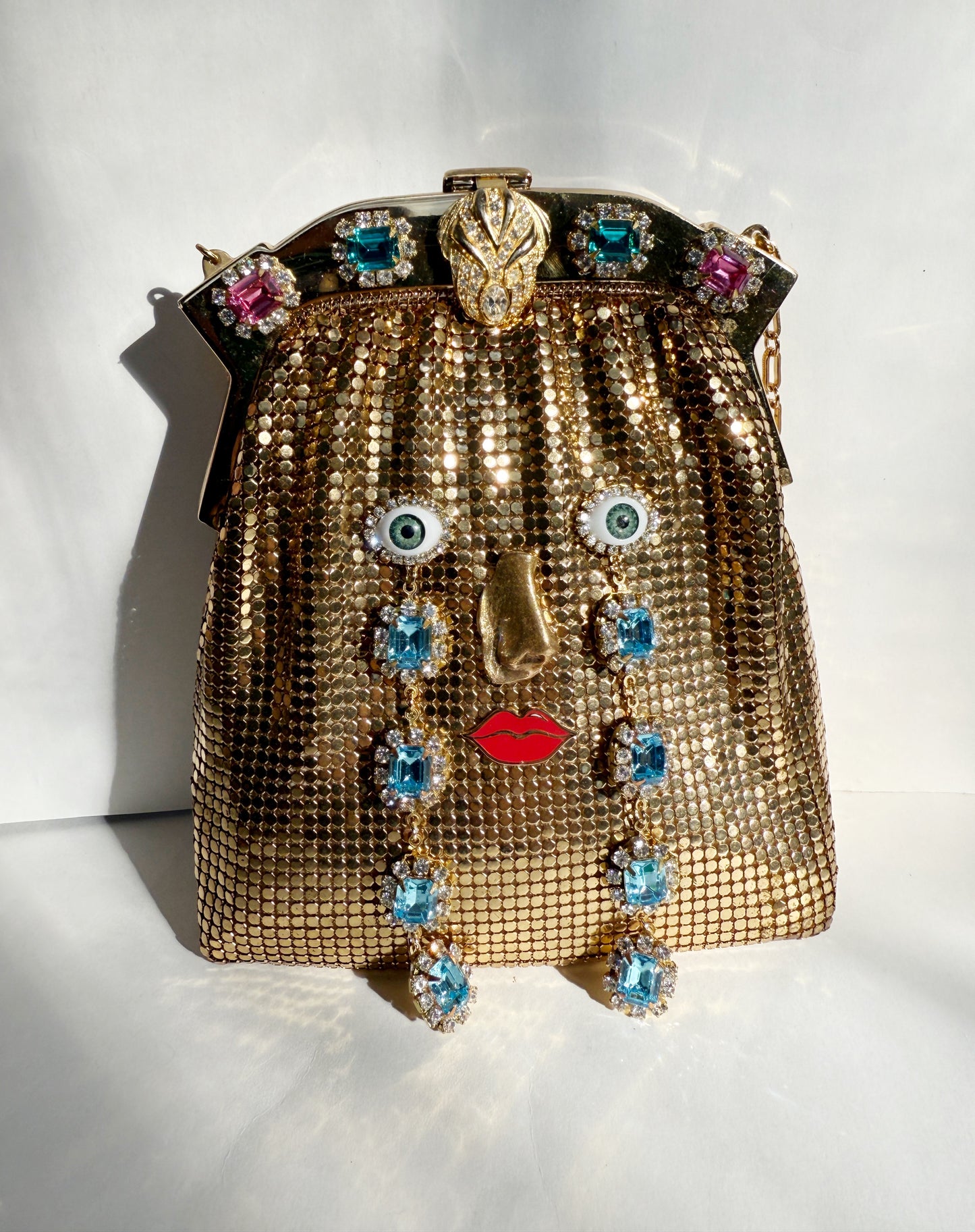 Ode to the master CRYBABY gold mesh purse