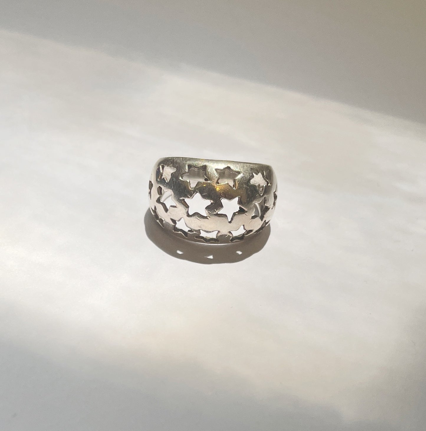Starry sterling dome ring