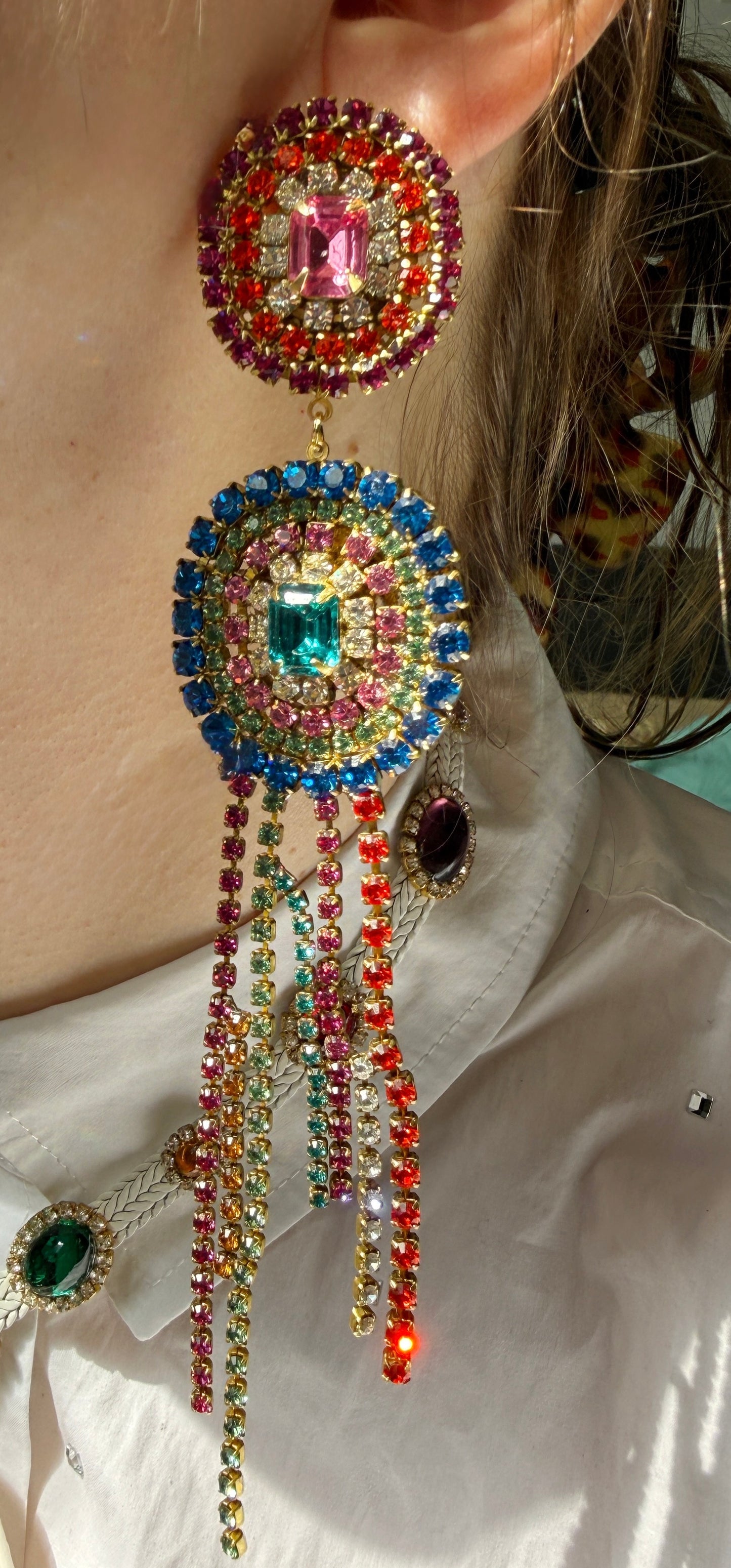 Misfit prize rhinestone earrings