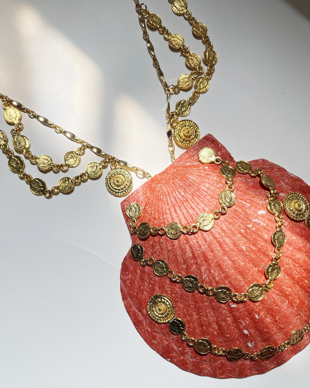 Coin Shells Designs Coin shell statement necklace – History Time Travel