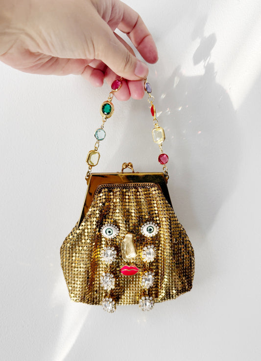 Ode to the master crybaby edition gold mesh purse