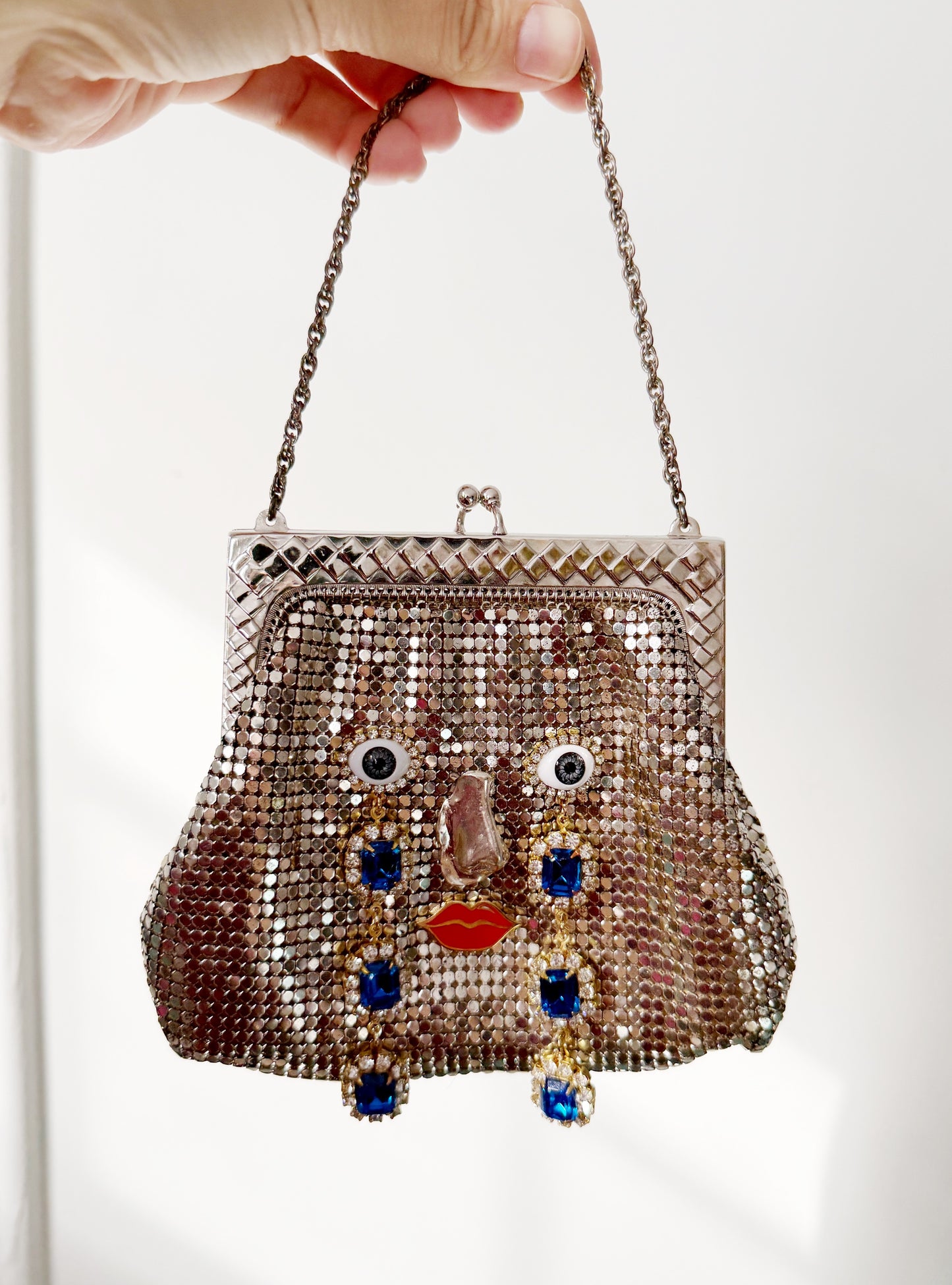 Ode to the master crybaby silver mesh purse
