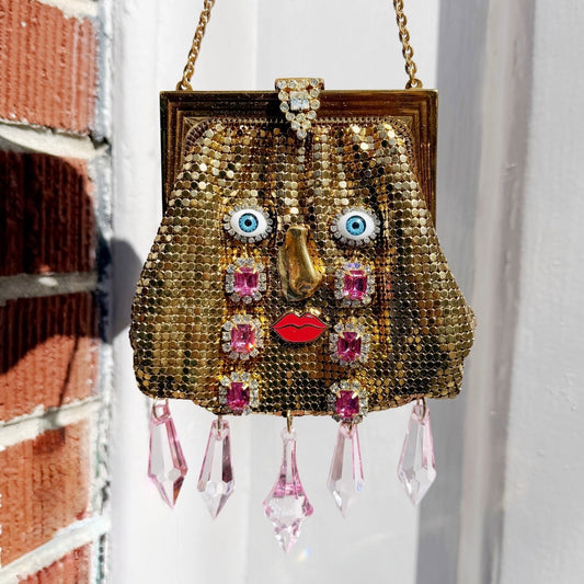 Ode to the master crybaby edition gold mesh fringe purse