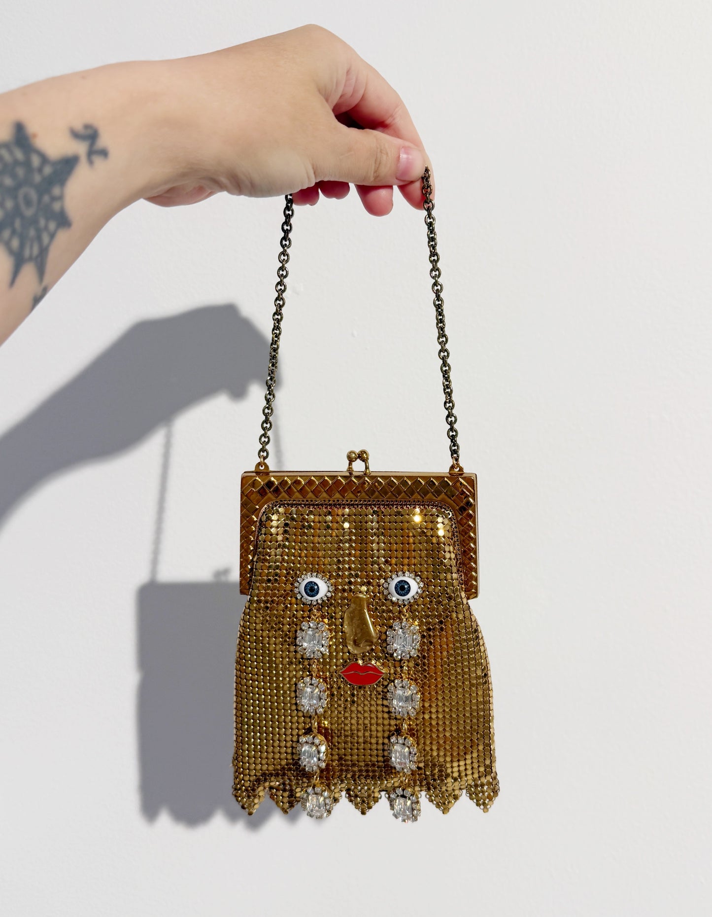 Ode to the master crybaby edition gold mesh purse