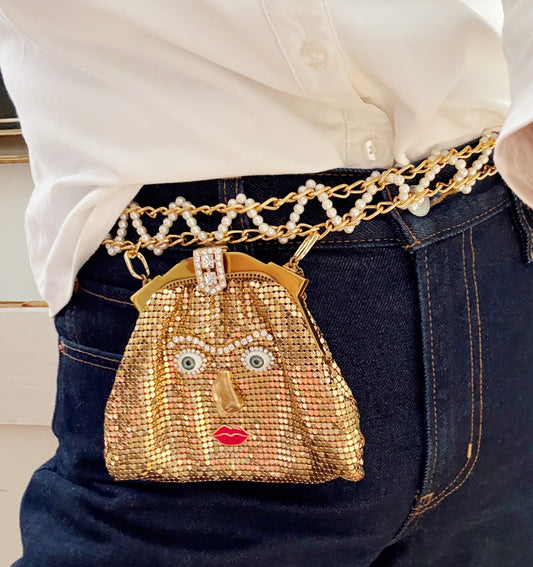 Ode to the master mini mesh purse belt
