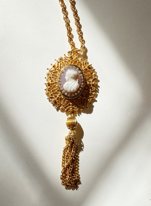 Cameo locket necklace
