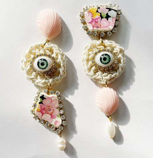 Surrealist pink dream earrings