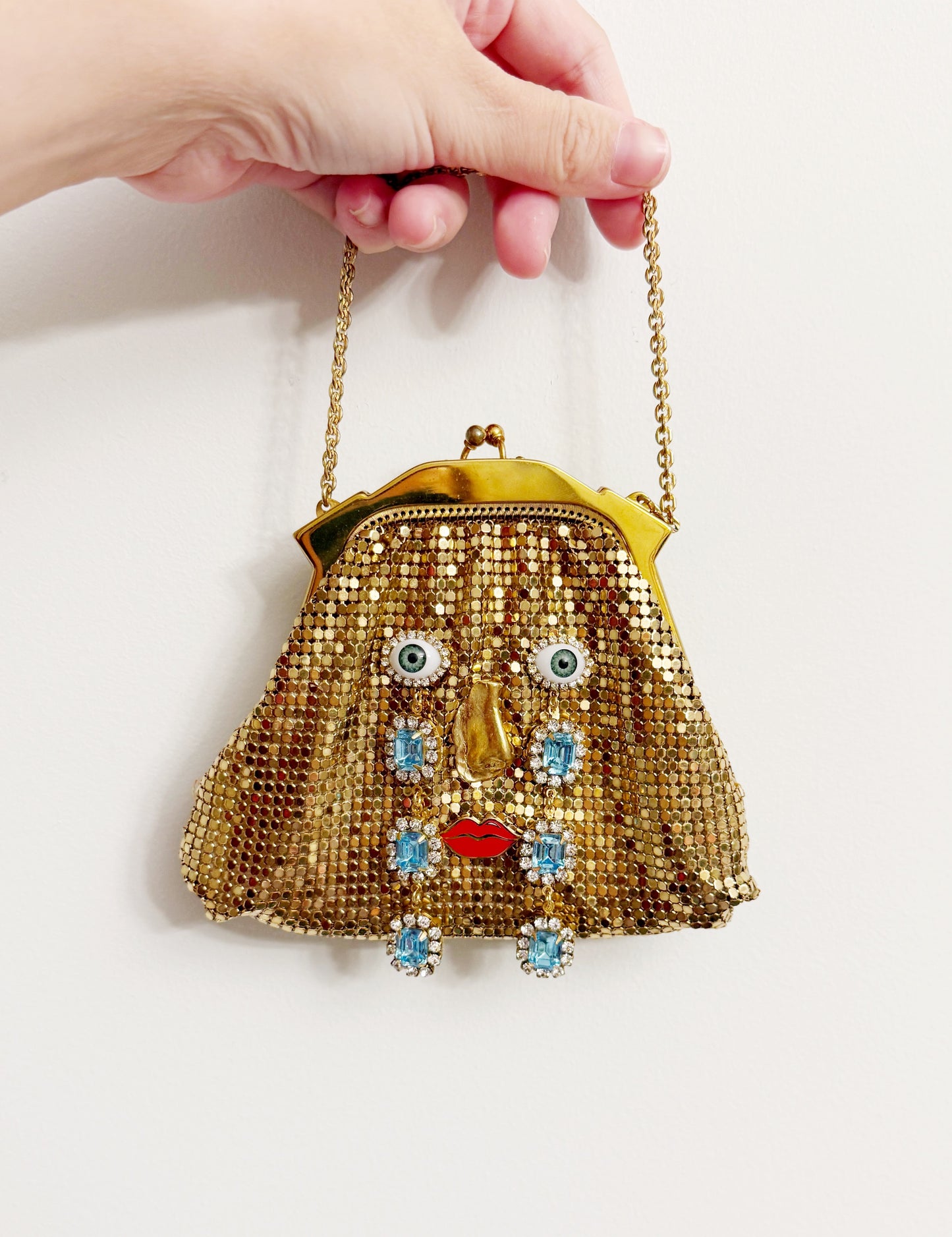 Ode to the master crybaby edition gold mesh purse