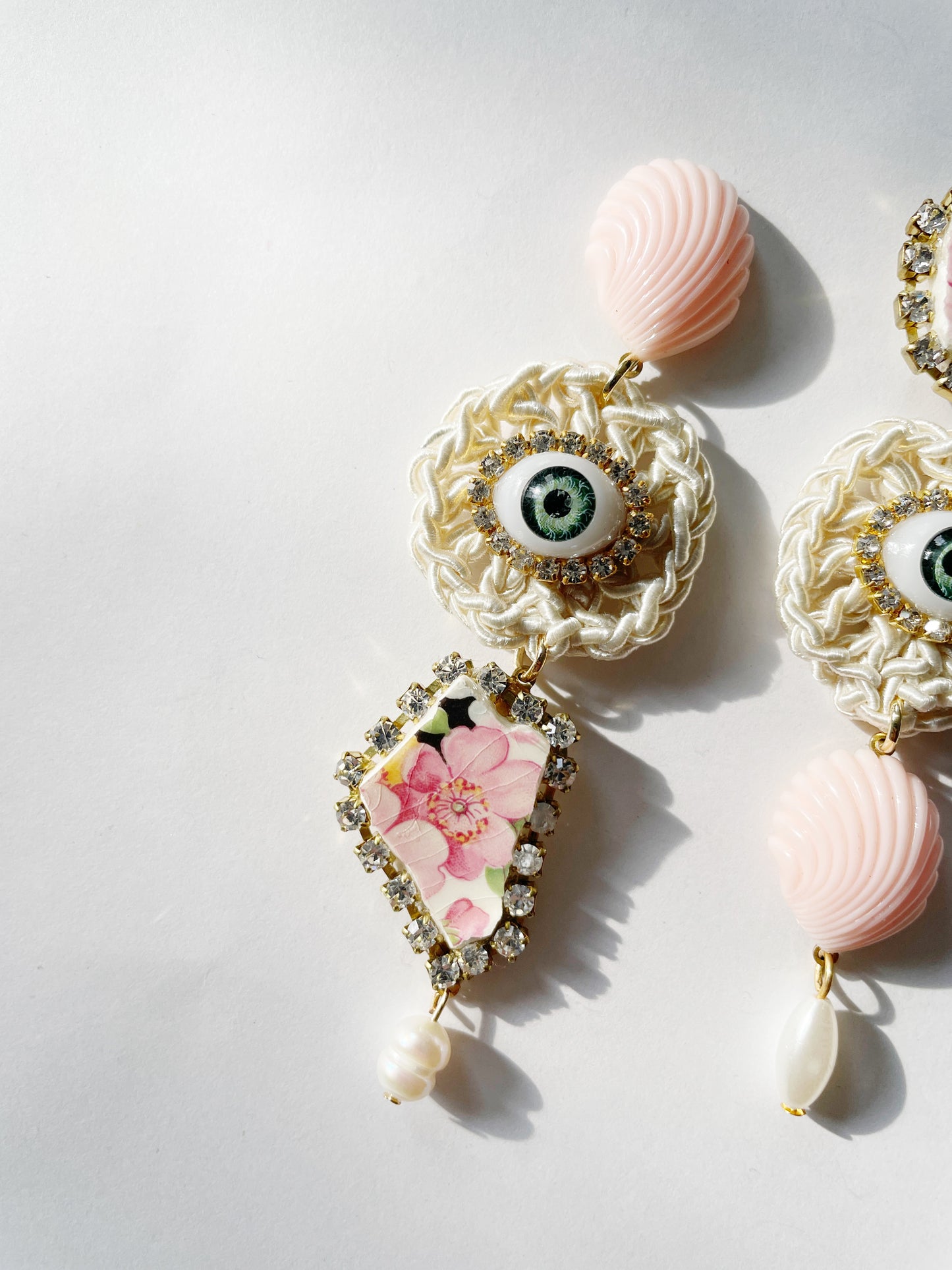 Surrealist pink dream earrings