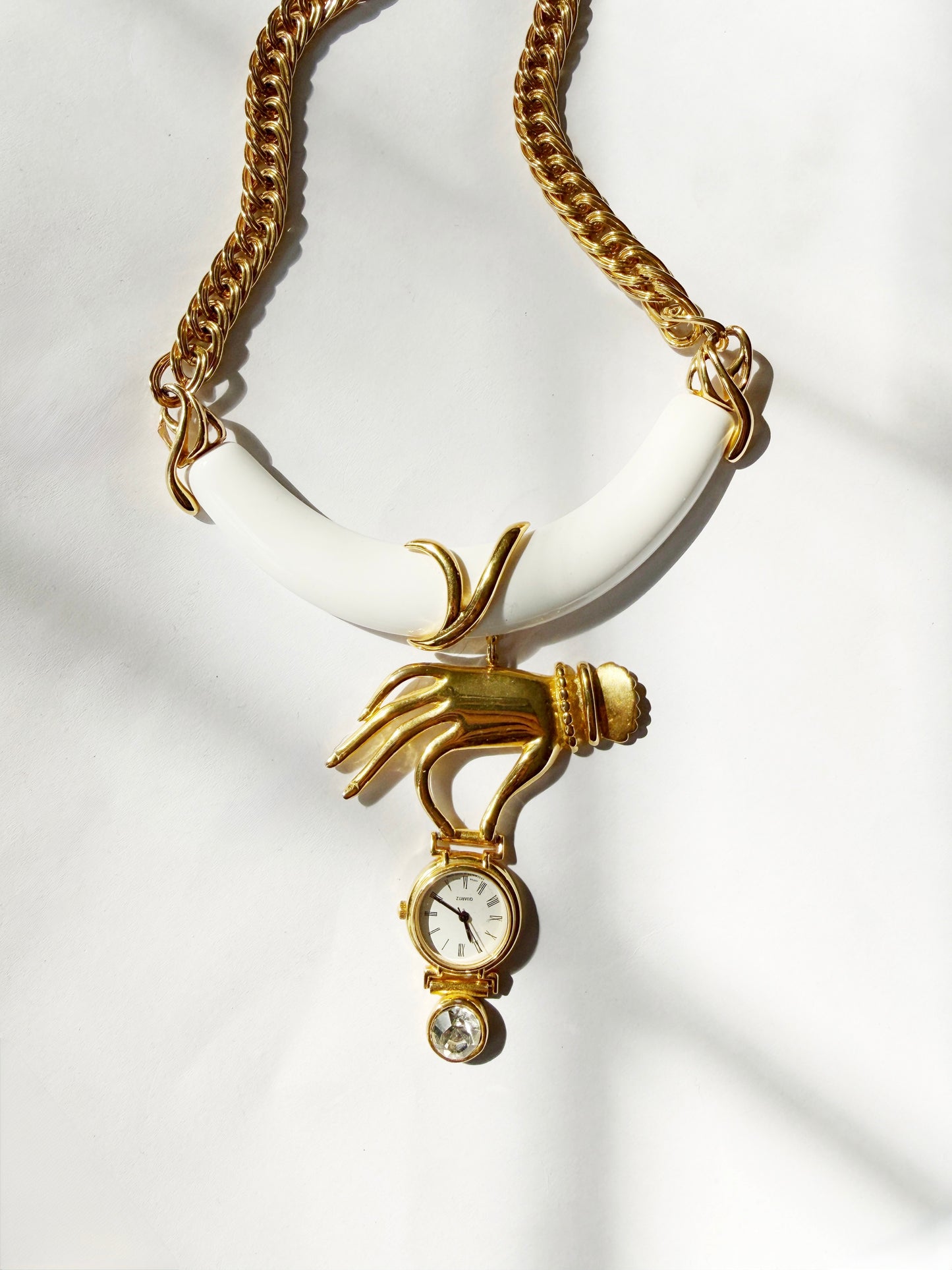 Watch hand choker necklace