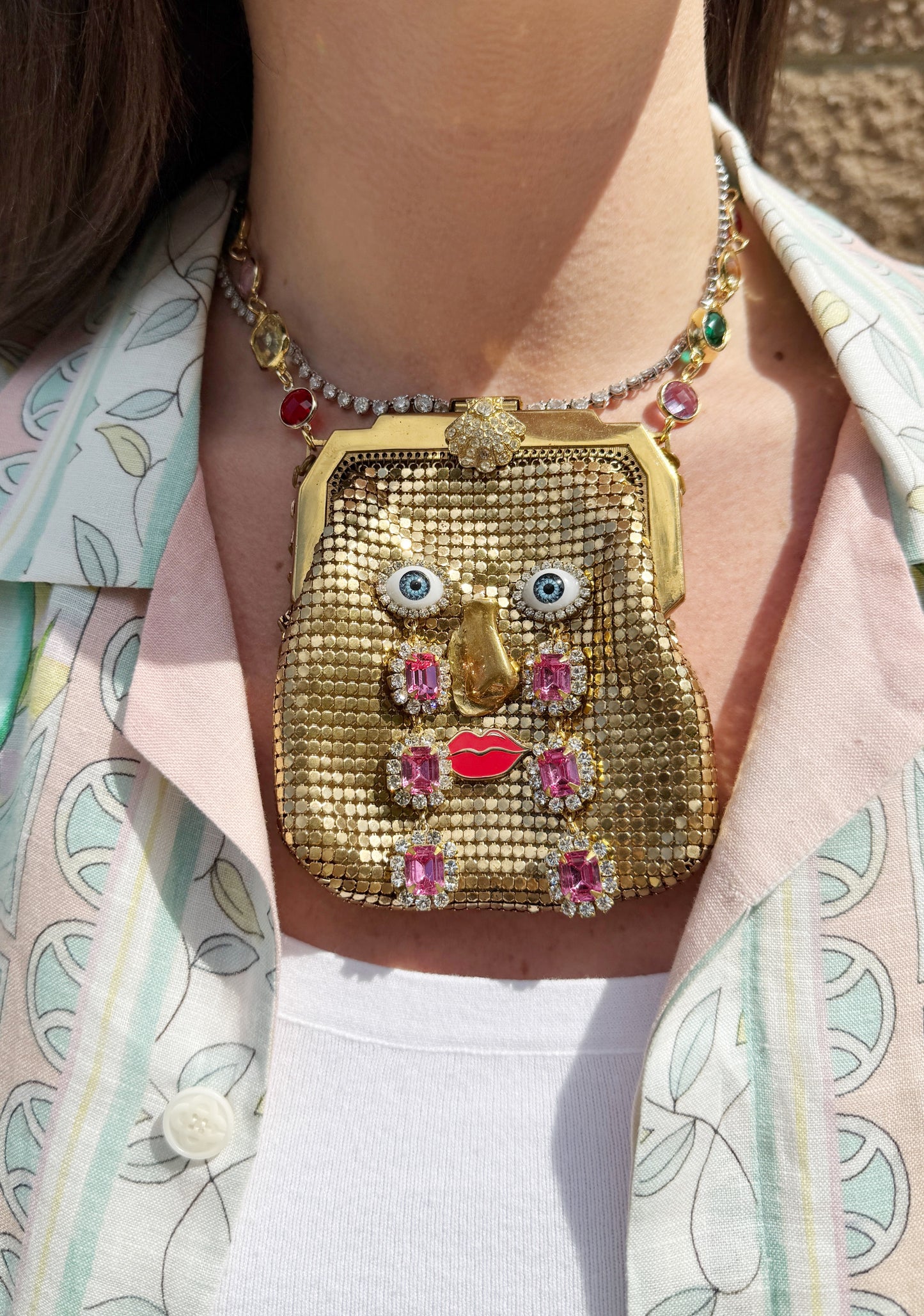 Ode to the master CRYBABY mesh purse necklace