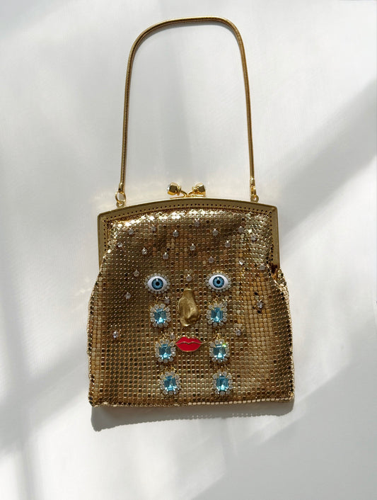 Ode to the master crybaby rhinestone mesh purse