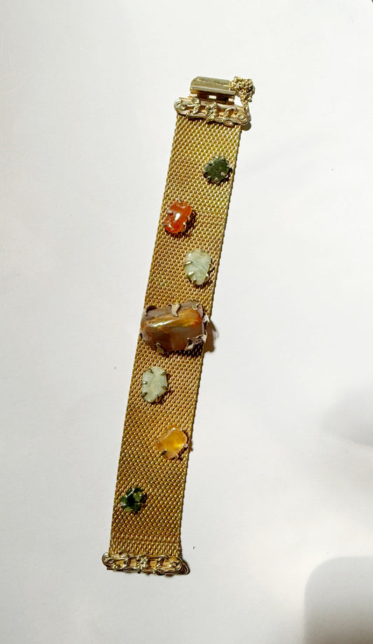 Vintage mesh mcm stone bracelet