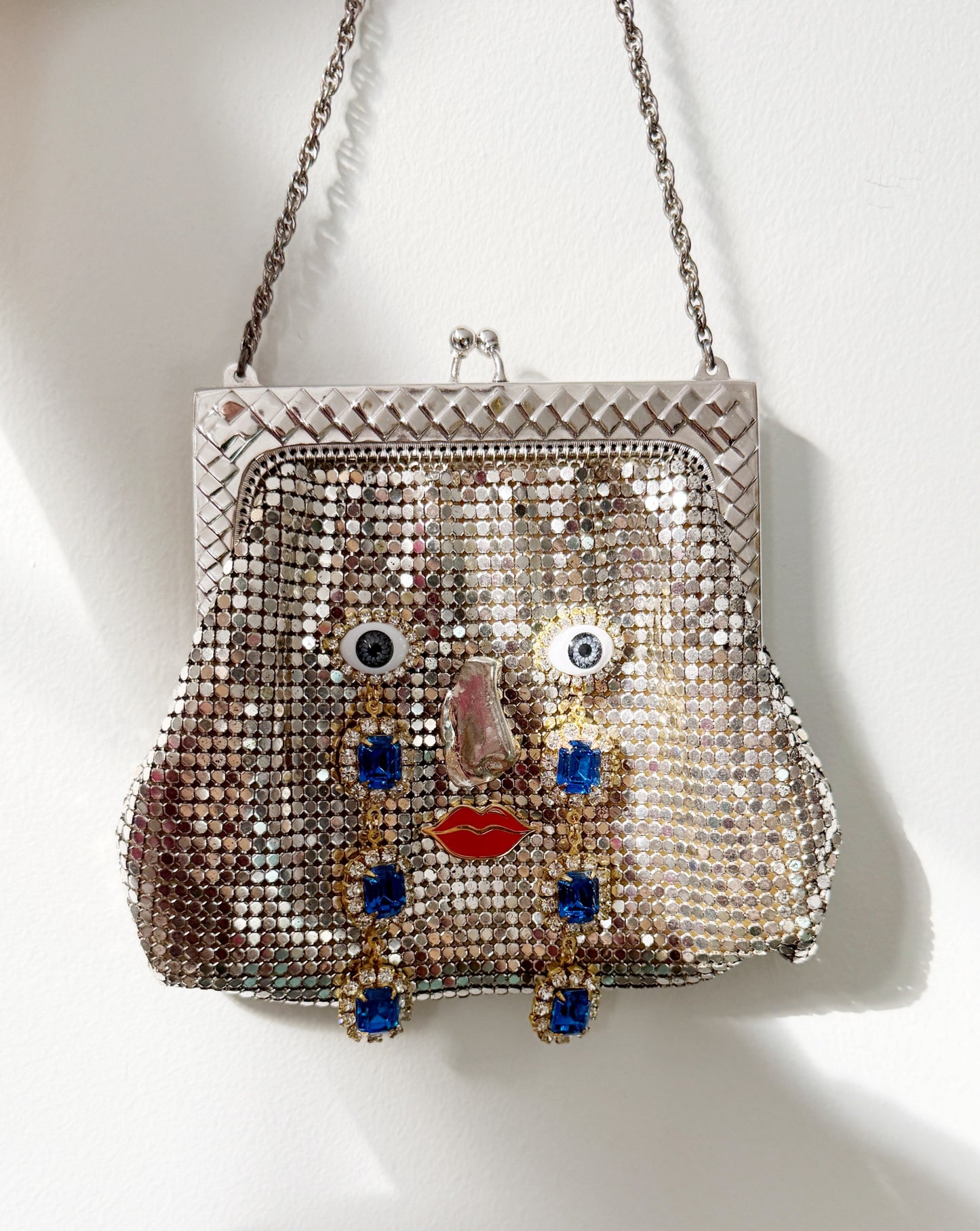 Ode to the master crybaby silver mesh purse