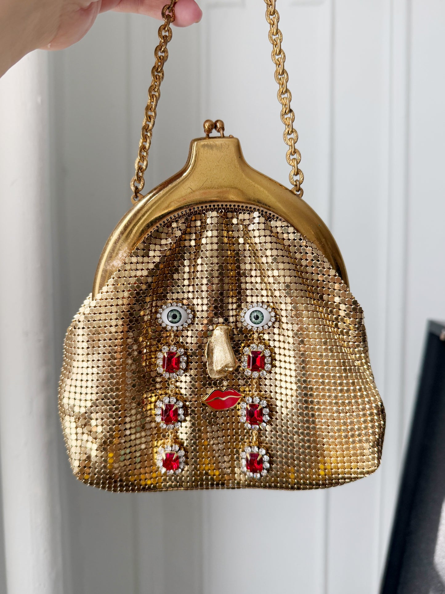 Ode to the master CRYBABY gold mesh purse