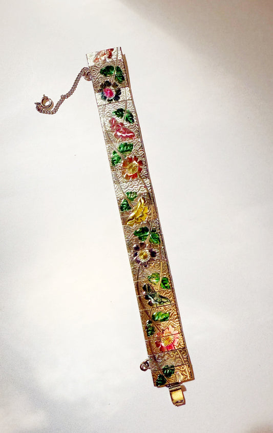 Vintage etched floral bracelet