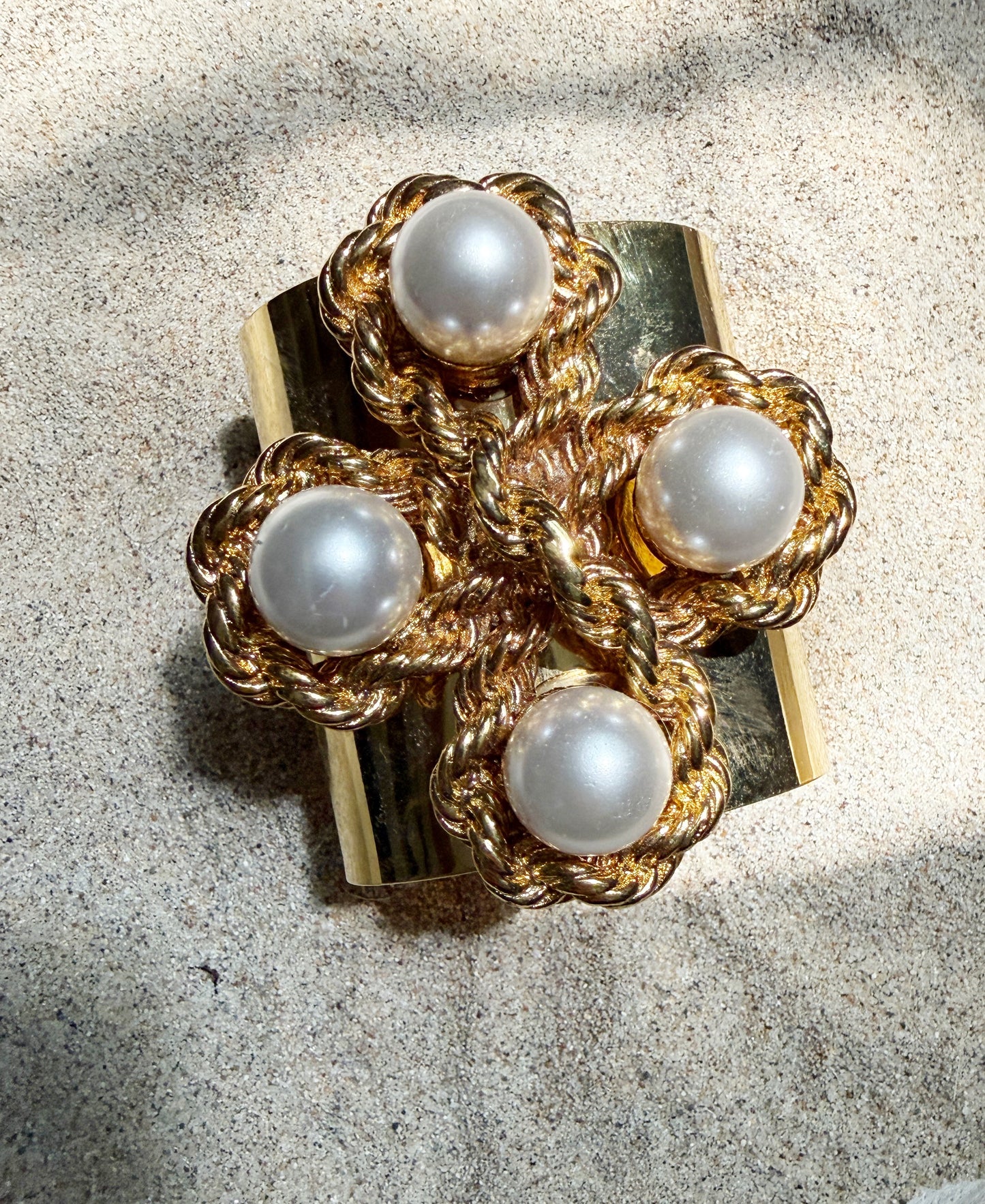 Vintage pearl cuff