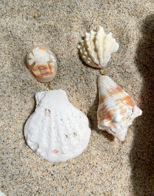 Cameo shell earrings