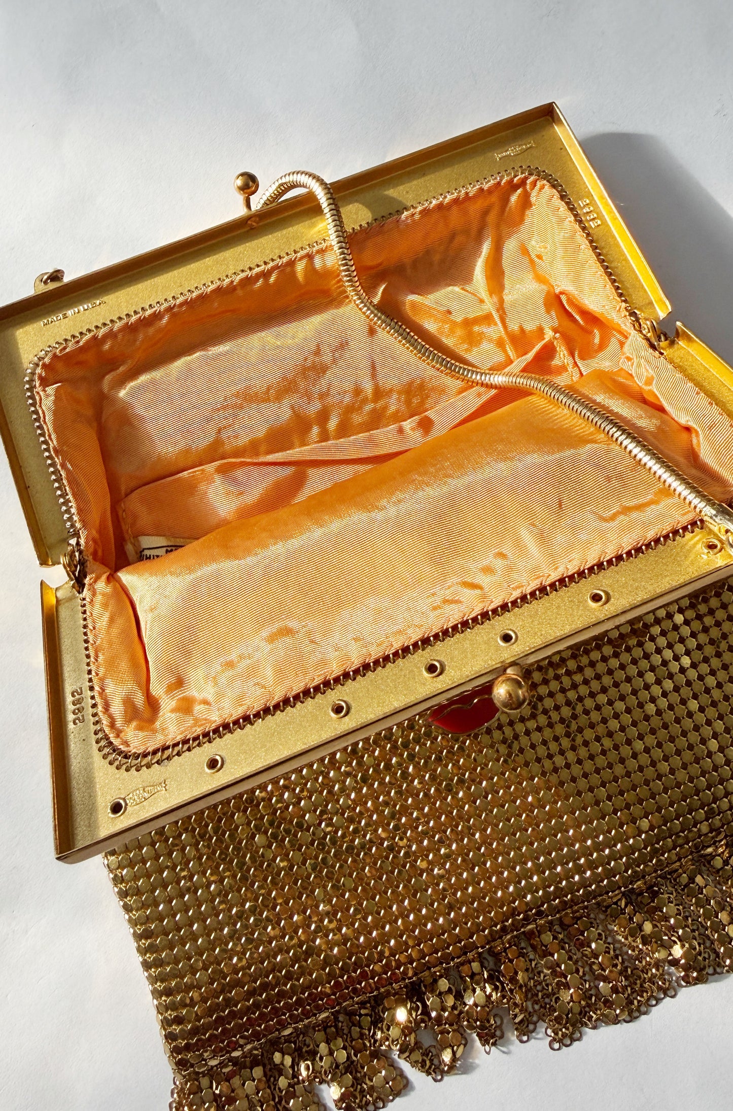 Ode to the masters gold mesh tassel purse