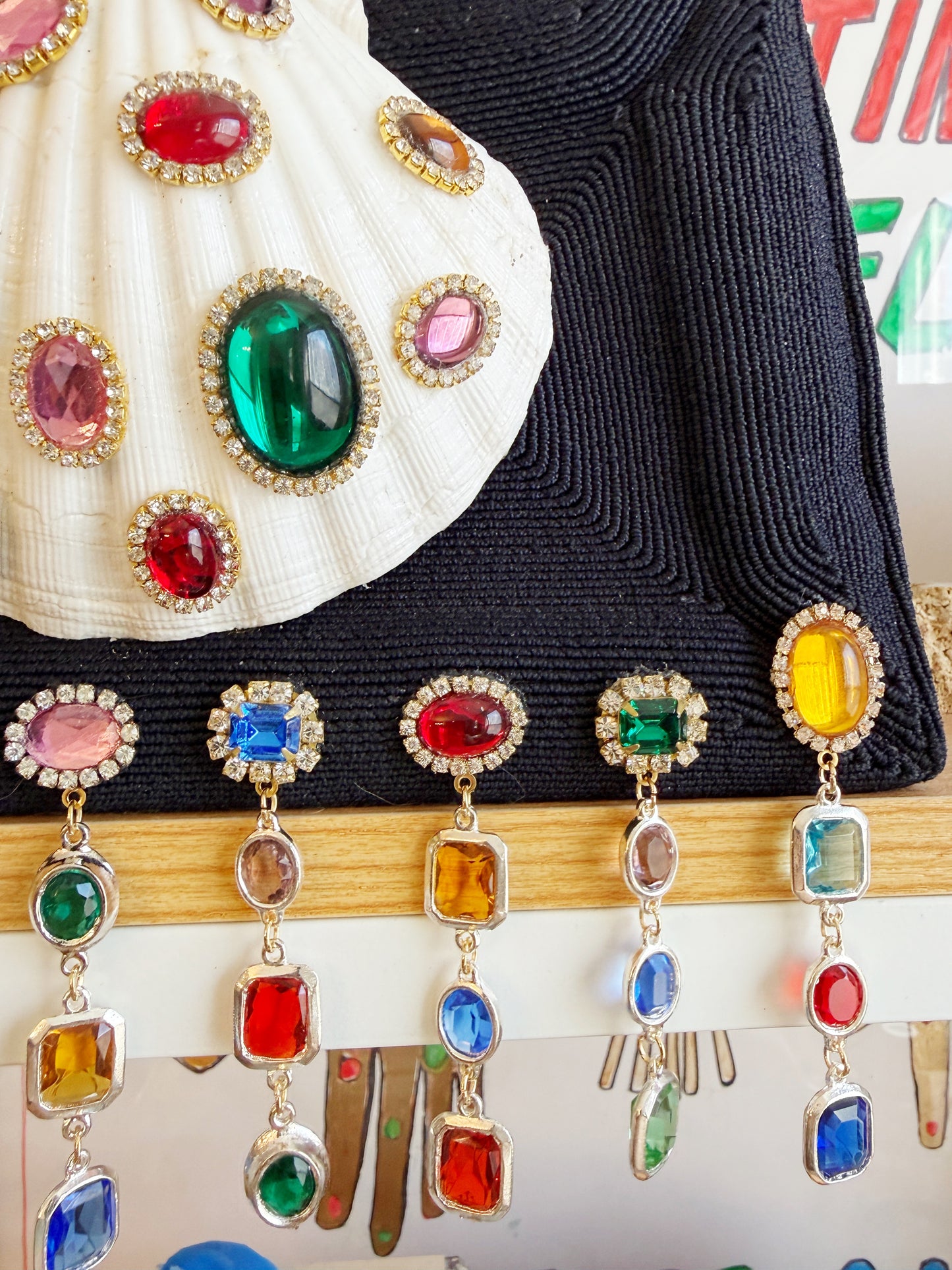 Shell goddess rhinestone purse