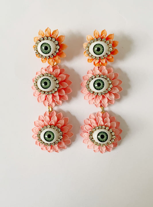seeing triple sunset earrings