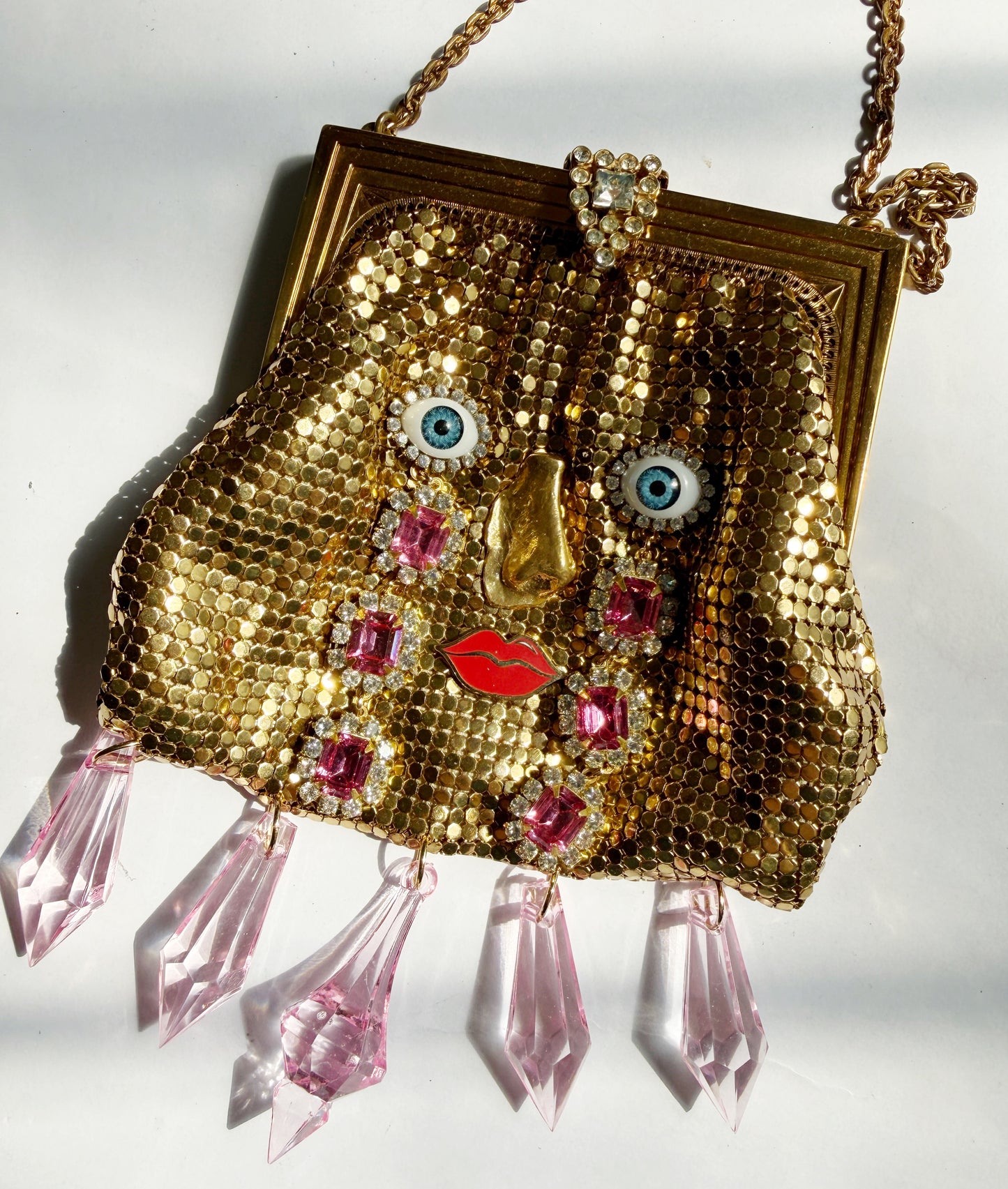 Ode to the master crybaby edition gold mesh fringe purse