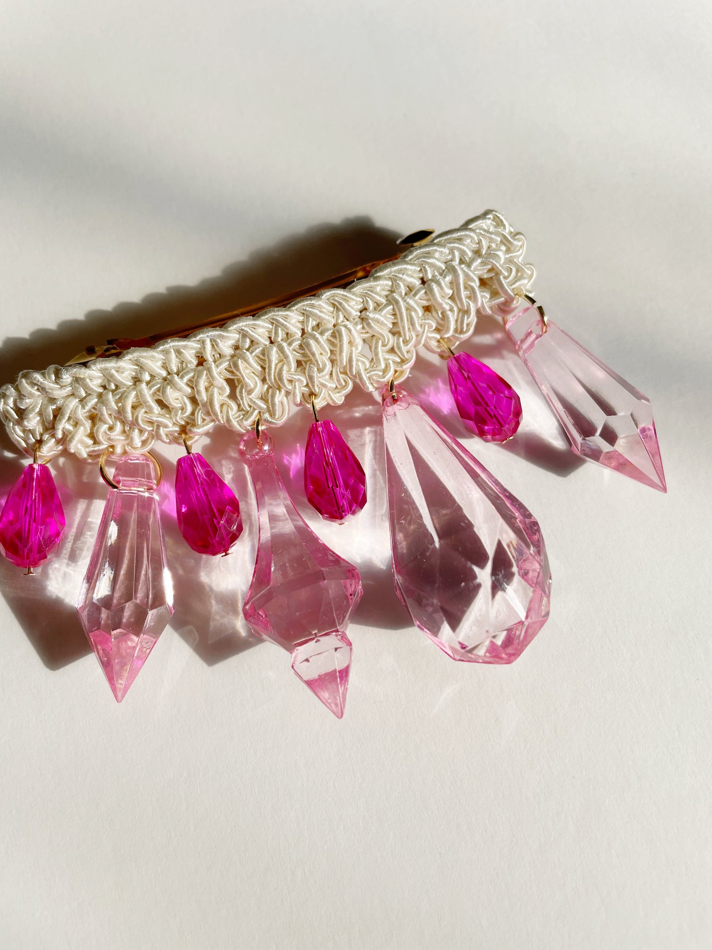 The pink chandelier barrette