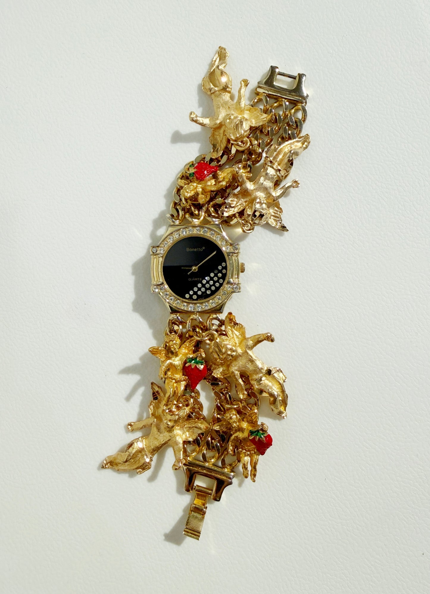 Strawberry cherub charm watch