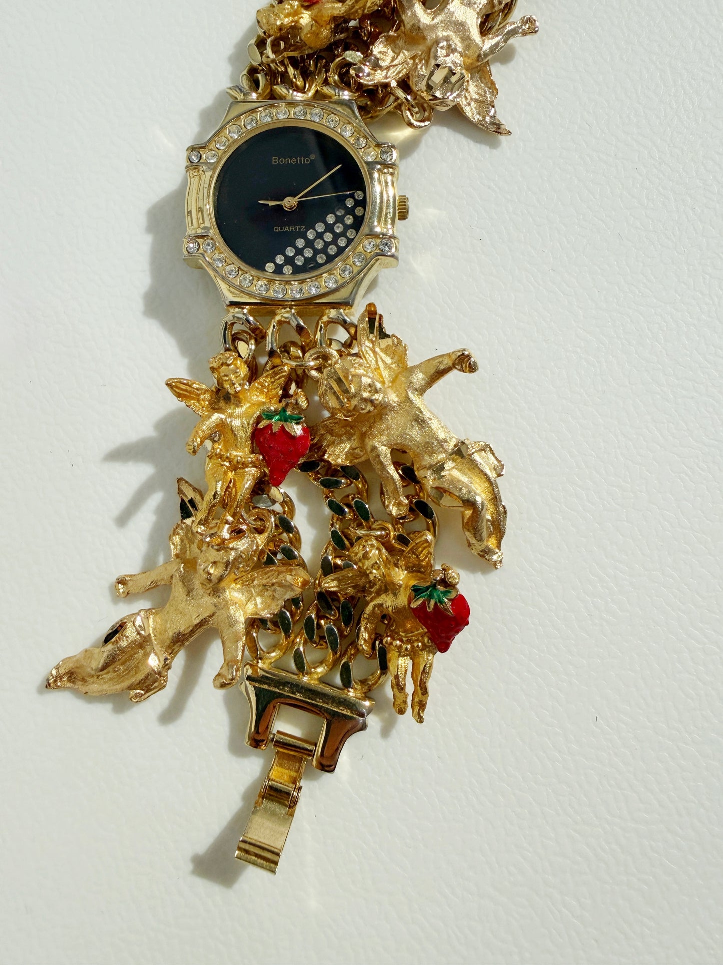 Strawberry cherub charm watch