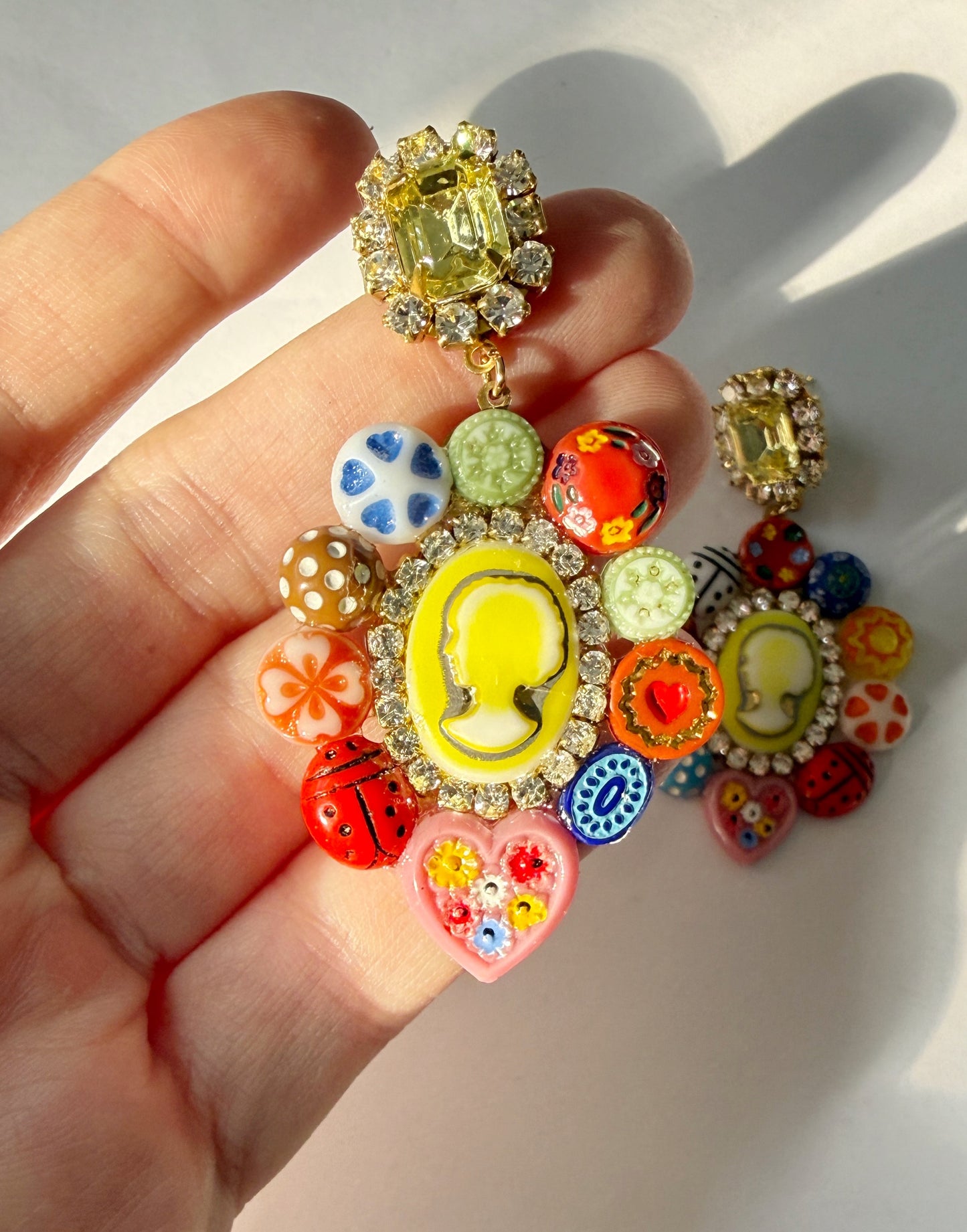 Cameo quilt earrings