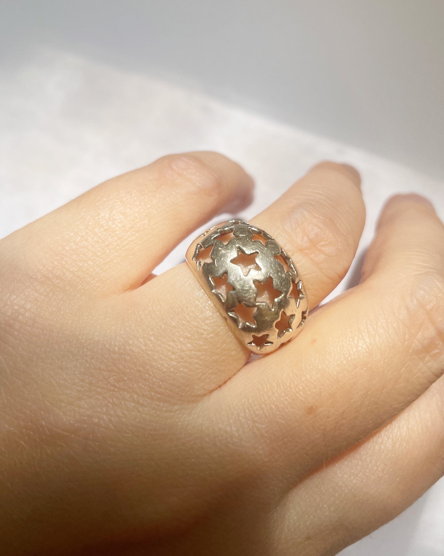 Starry sterling dome ring