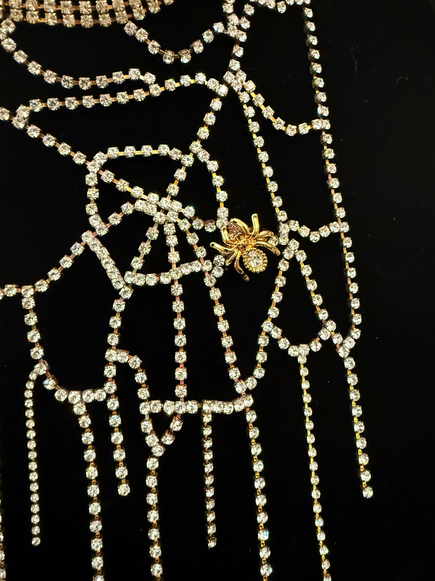 Colossal spider web necklace