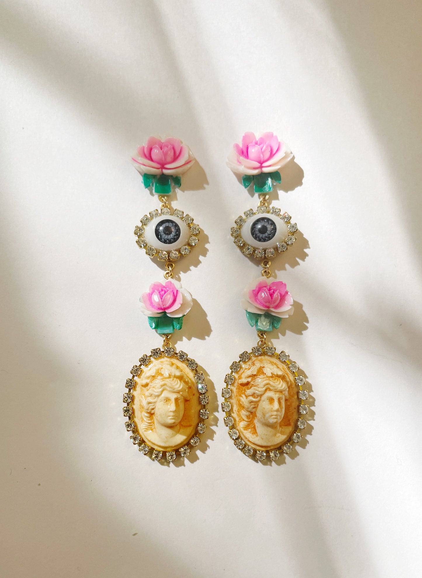 Desert Bloom surrealist garden earrings