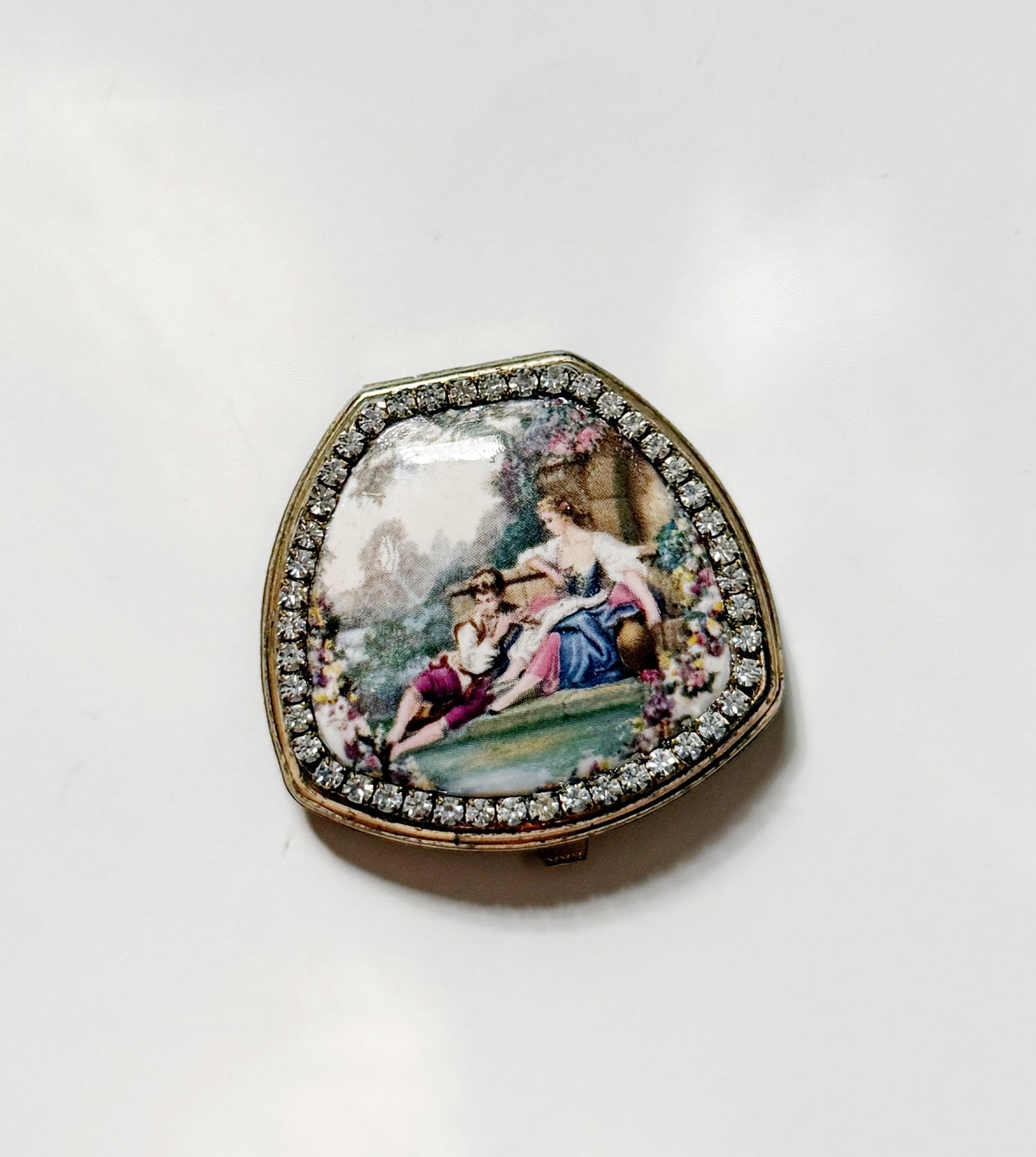 Rhinestone cameo mirror