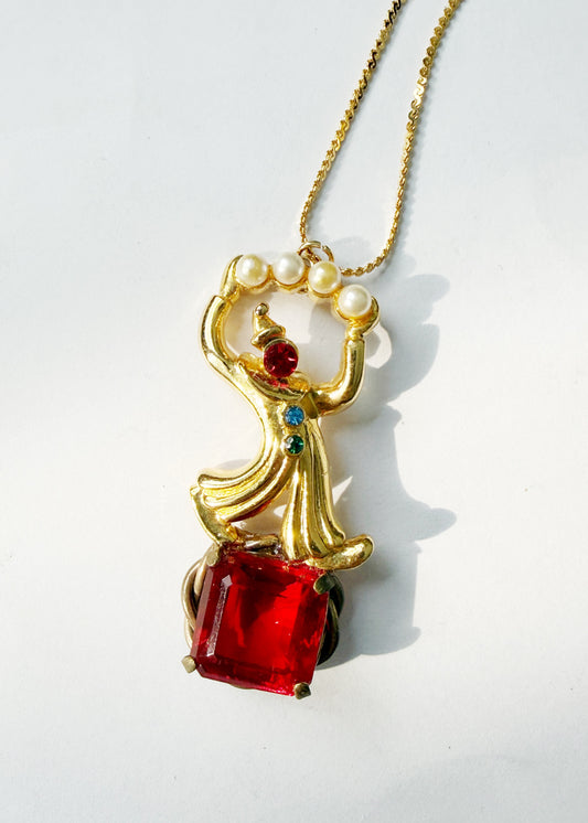 Pearl party clown necklace