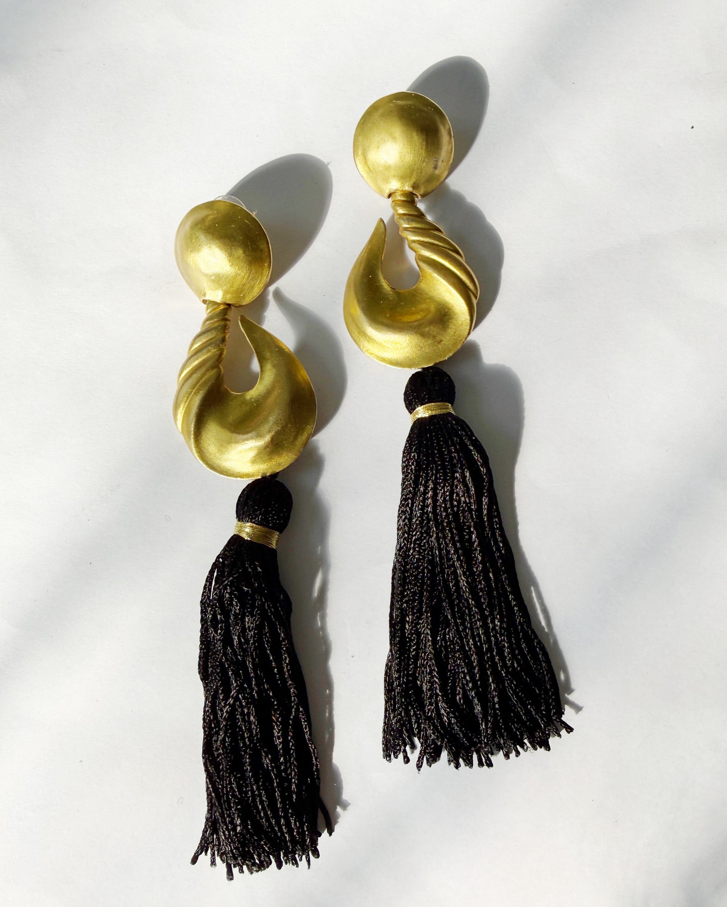 Hooked tassel earrings