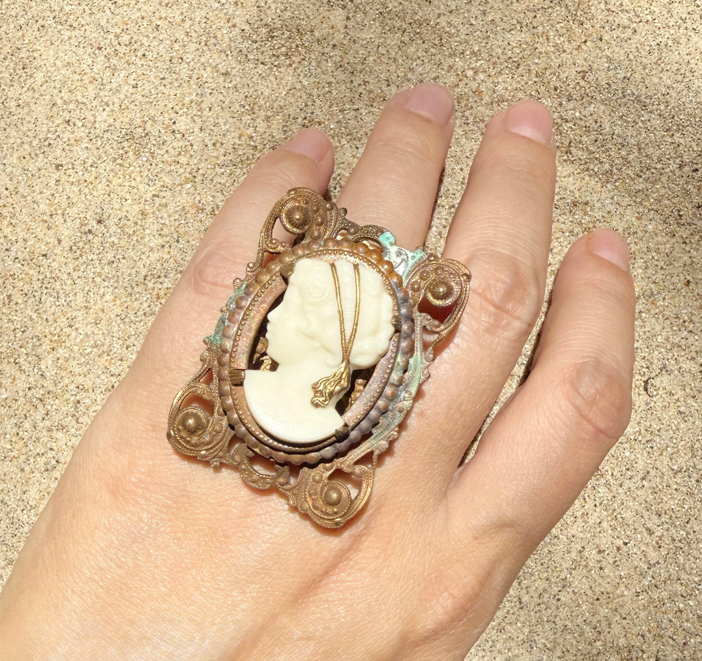 Cameo artifact ring